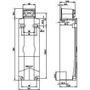 Siemens 3SE5322-0SB21 Comutador de posição de plástico com fio M20 x 1 5 e fechadura de solenoide