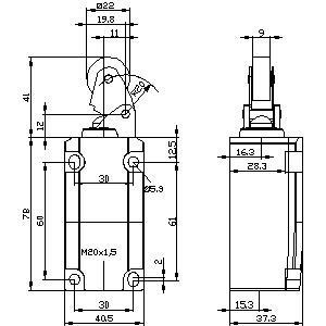 Interruptor de posição Siemens 3SE5112-0CE01 altamente funcional com alavanca de rolos
