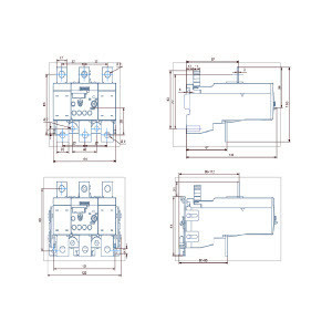110.50 x 125.00 x 171.50MM 3RU5156-3LB2 Relé de sobrecarga térmica para montagem única