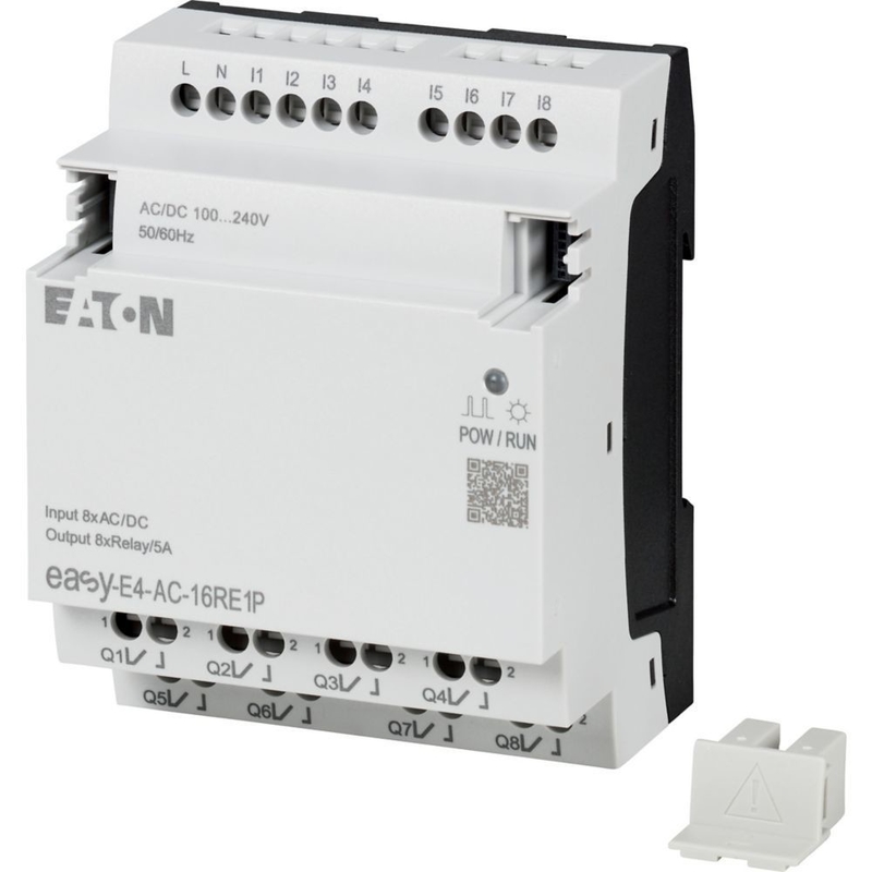 EasyE4 CPU 8DI4RO 100-240V Fonte de alimentação AC/DC Interface de teclado Ethernet Push-in Terminals