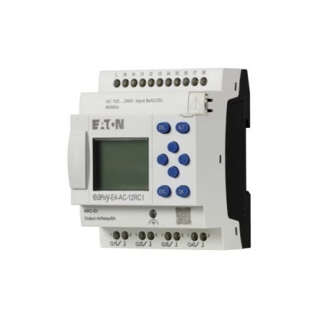 Miniatura EASY-E4-AC-12RC1 CPU 8DI4RO 100 240 V AC/DC com Terminal de parafuso de interface Ethernet