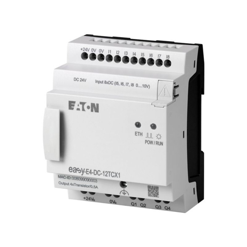 EASY-E4-DC-12TCX1 CPU 8DI 4AI 4DO 24V DC Power Ethernet Interface Miniatura Design