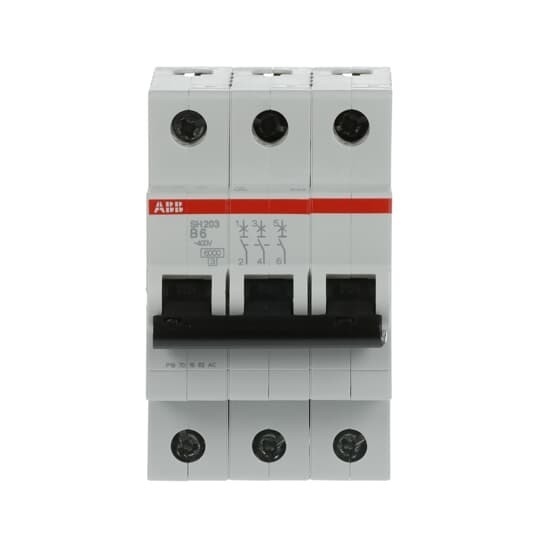 MCB SH203-B6 Interruptor de circuito em miniatura Frequência nominal Hz 50 Número de pólo 3 6 A