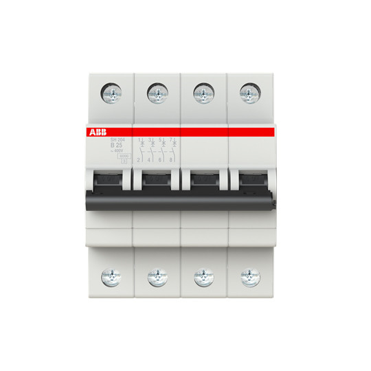 25A BCD Curva MCB SH204-B25 Interruptor de circuito em miniatura 4P com desempenho de longa duração