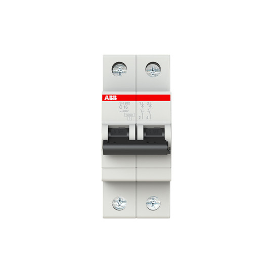 Capacidade de ruptura 2P C 16 A MCB SH202-C16 Interruptor de circuito em miniatura Frequência nominal Hz 50