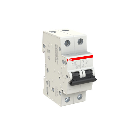 50A Corrente nominal MCB SH202-C50 Interruptor de circuito em miniatura 2P Frequência nominal Hz 50