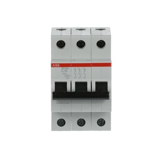 MCB SH203-C10 Interruptor de circuito em miniatura Número de pólo 3 Frequência nominal Hz 50 C 10 A