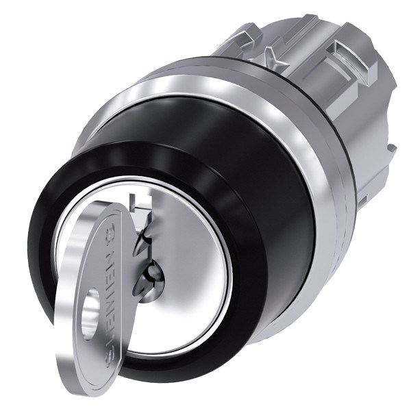 3SU1050-4BM01-0AA0 RONIS Metal Shiny Key Switch com 3 posições e 2x45 SIRIUS ACT