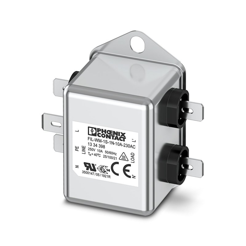 1334398 FIL-WM-1S-1N-10A-250V AC 50/60 Hz Filtro EMC para supressão de ruído elétrico