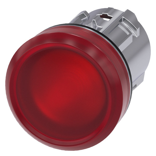 PLC 3SU1051-6AA20-0AA0 Lente lisa e brilhante de metal vermelho SIRIUS ACT Luz piloto para controle