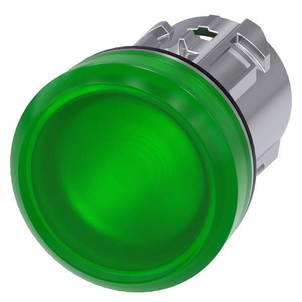 3SU1051-6AA40-0AA0 Lente lisa e brilhante de metal Verde SIRIUS ACT Luz piloto para operação