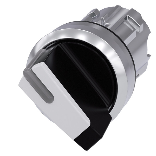 Interruptor de seleção de 2 posições de manobra curta de metal branco 3SU1052-2BF60-0AA0