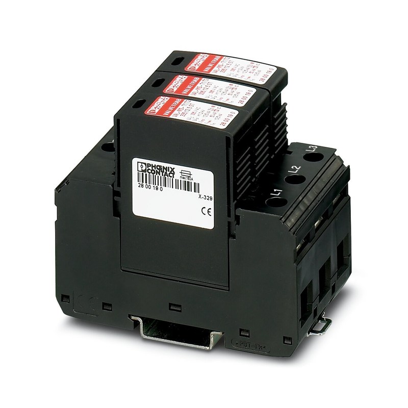 4 Pólo 2800189 VAL-MS-T1/T2 335/12.5/3 0 Classe 1/2 Protector contra raios e sobretensões para 380V