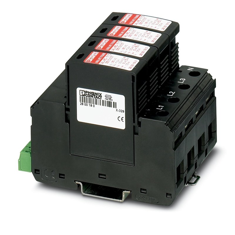 2800644 VAL-MS-T1/T2 335/12.5/4 0-FM Classe 1/2 Protetor contra raios/alterações de tensão com 2 polos