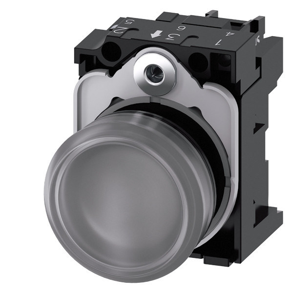 Luz piloto de plástico de 24 V AC/DC acesa para SIRIUS ACT Unidade completa Lente lisa