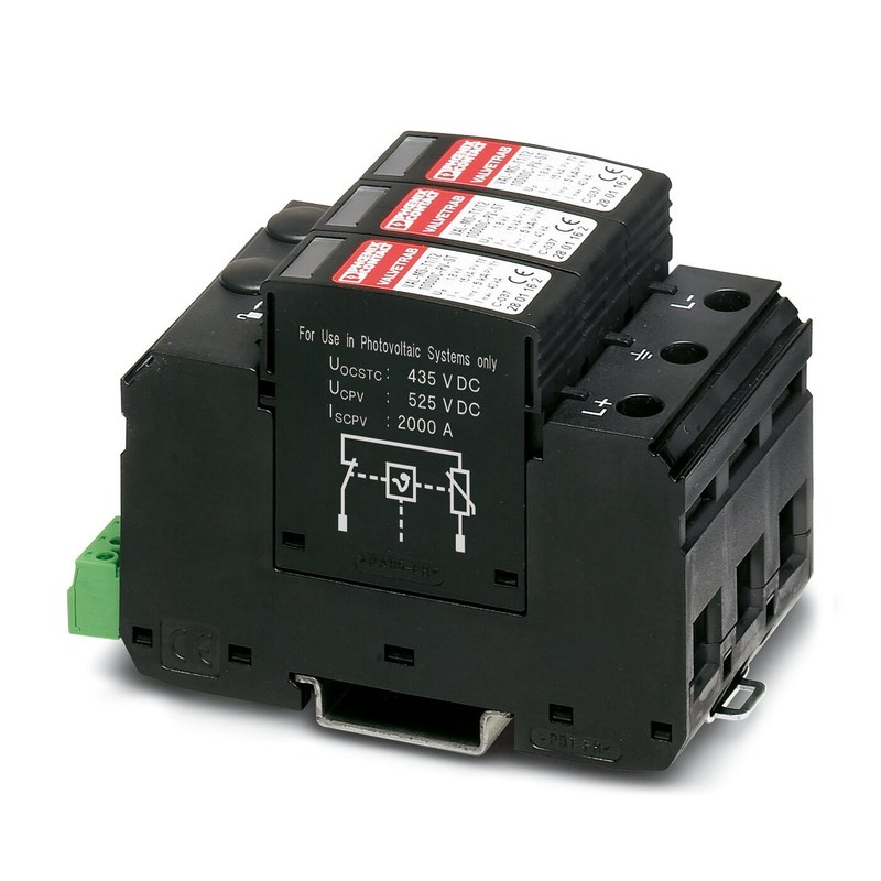 2801161 VAL-MS-T1/T2 1000DC-PV/2 V-FM Classe 1/2 Protetor contra raios/surtos para 3 polos
