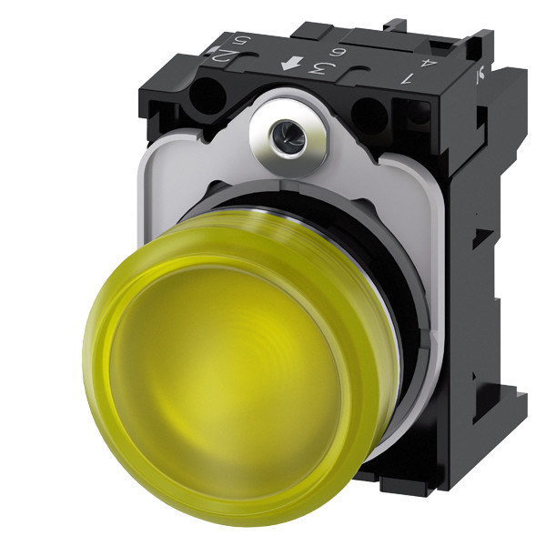 Lente lisa 24V AC/DC Luz piloto iluminada por metal brilhante para a unidade completa SIRIUS ACT