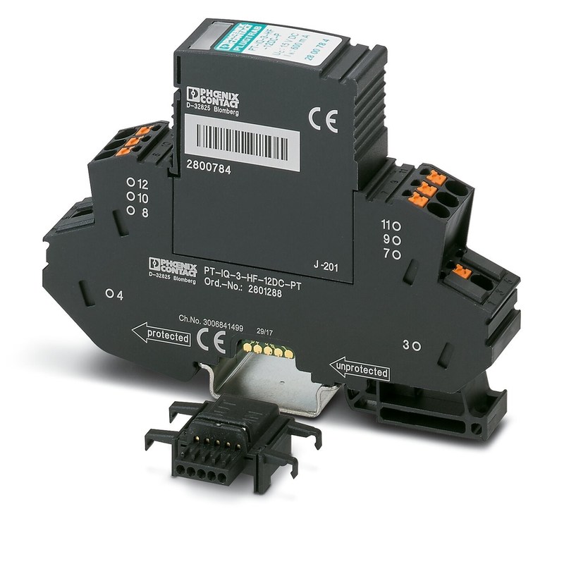 PT-IQ-3-HF-12DC-PT Protetor contra sobretensões de tensão nominal 12V DC Dispositivo de proteção de 4 polos