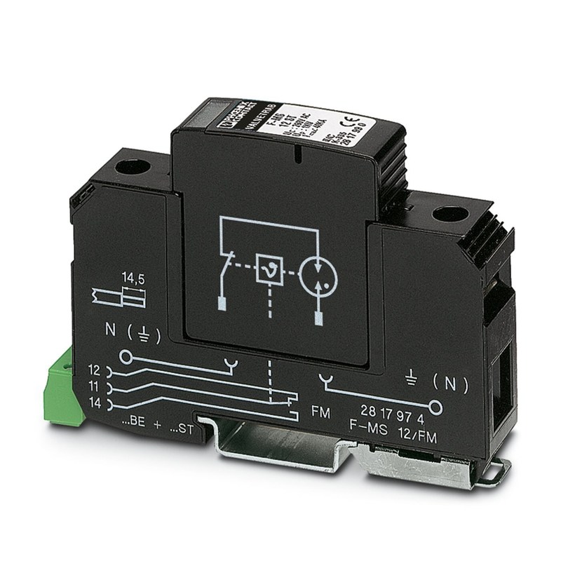 5V AC a 250V AC 2817974 F-MS 12/FM Protector contra sobretensões de tipo 2 com e desempenho 2 polos