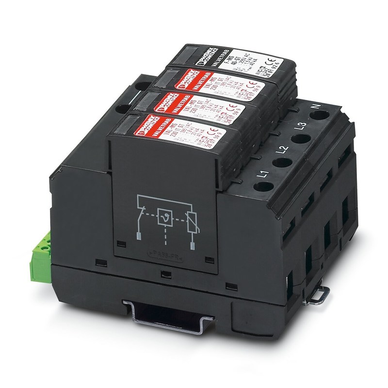 230 V AC 2838199 VAL-MS 230/3 1 FM Protector contra sobretensões de tipo 2 com 4 polos