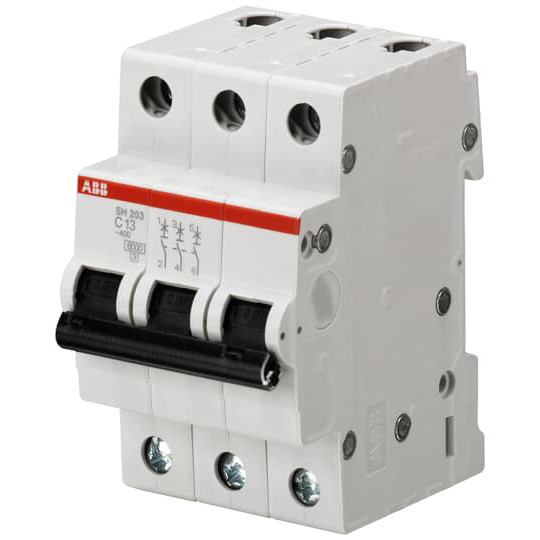 MCB SH203-D4 Interruptor de circuito em miniatura 3P D 4 A para sistemas de distribuição de energia