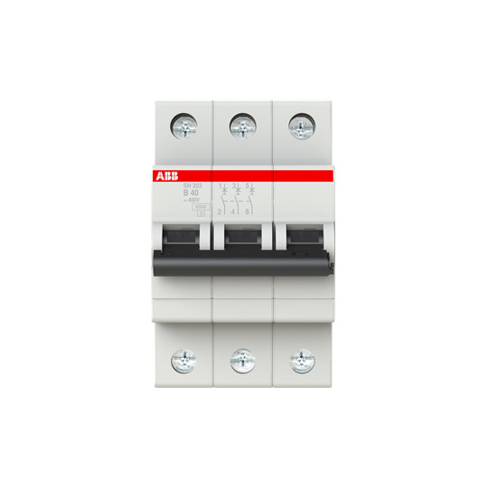 MCB SH203-B40 Interruptor de circuito em miniatura 3P B 40A BCD Curva B Frequência nominal Hz 50 Fácil