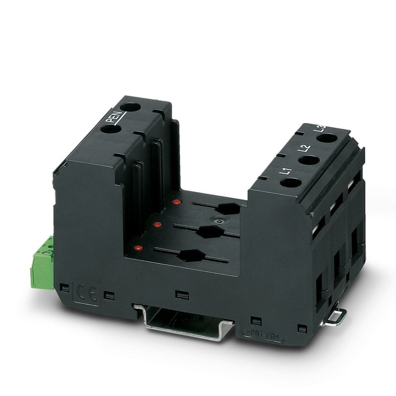 250 V AC VAL-MS/3 0-BE/FM Tipo 2 Base de proteção contra sobretensão com desempenho de 3 polos