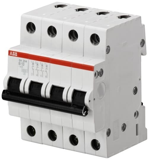 MCB SH204-B13 Interruptor de circuito em miniatura 4P Corrente nominal 13A Frequência nominal 50 Hz