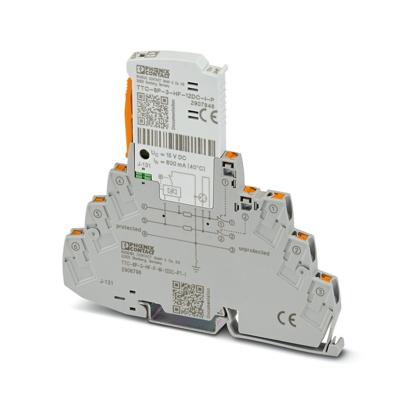 TTC-6P-3-HF-F-M-12DC-PT-I Protetor contra sobretensão industrial 12V DC Voltagem 2 polos