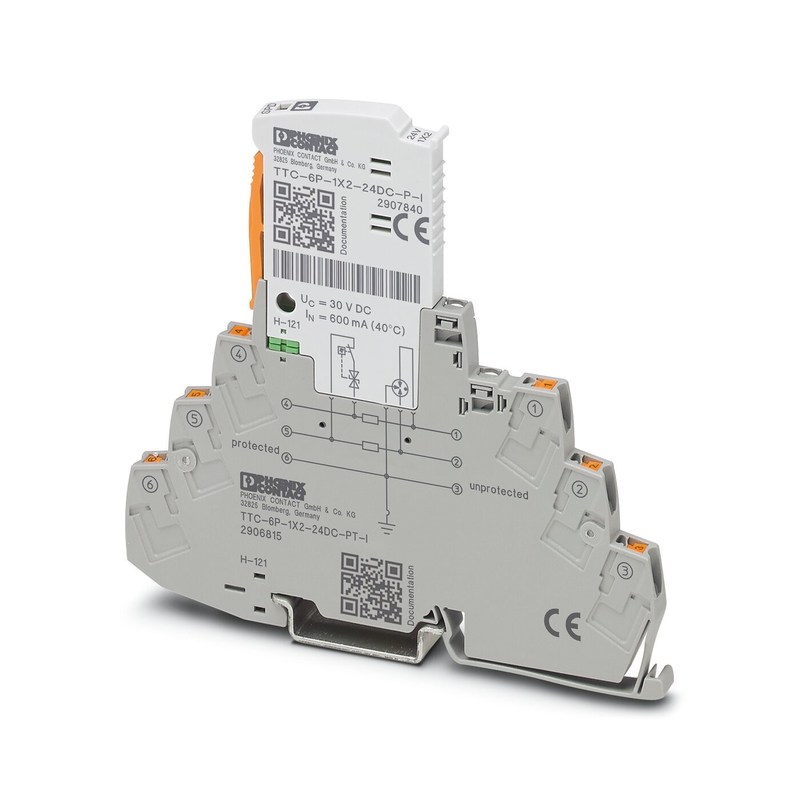 Protector contra sobretensão TTC-6P-1X2-24DC-PT-I para aplicações industriais