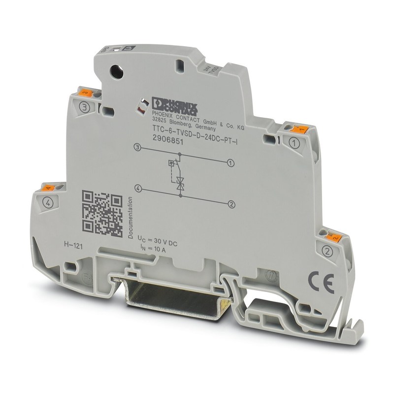 TTC-6-TVSD-D-24DC-PT-I Phoenix Contact Surge Protector 2 Pole Voltagem nominal 24 V DC