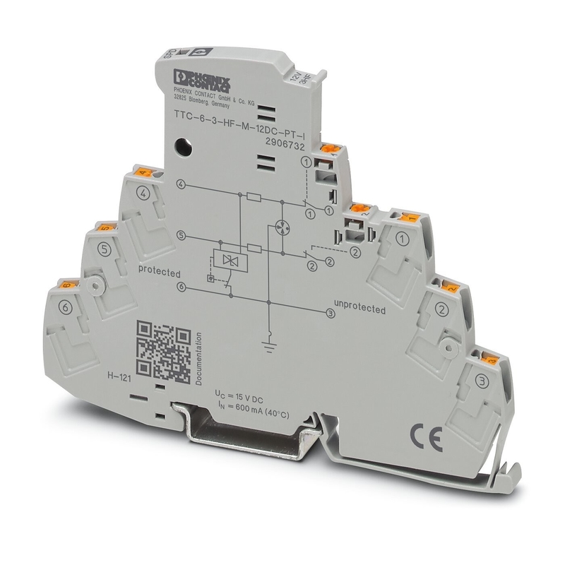 TTC-6-3-HF-M-12DC-PT-I Phoenix Contact Surge Protector 2 Pole 12 V DC Voltagem nominal
