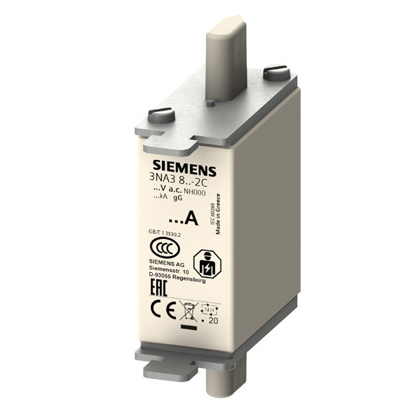 Dimensão 000 LV HRC Fuse Link GL/GG com alças de aderência não isoladas e indicador frontal