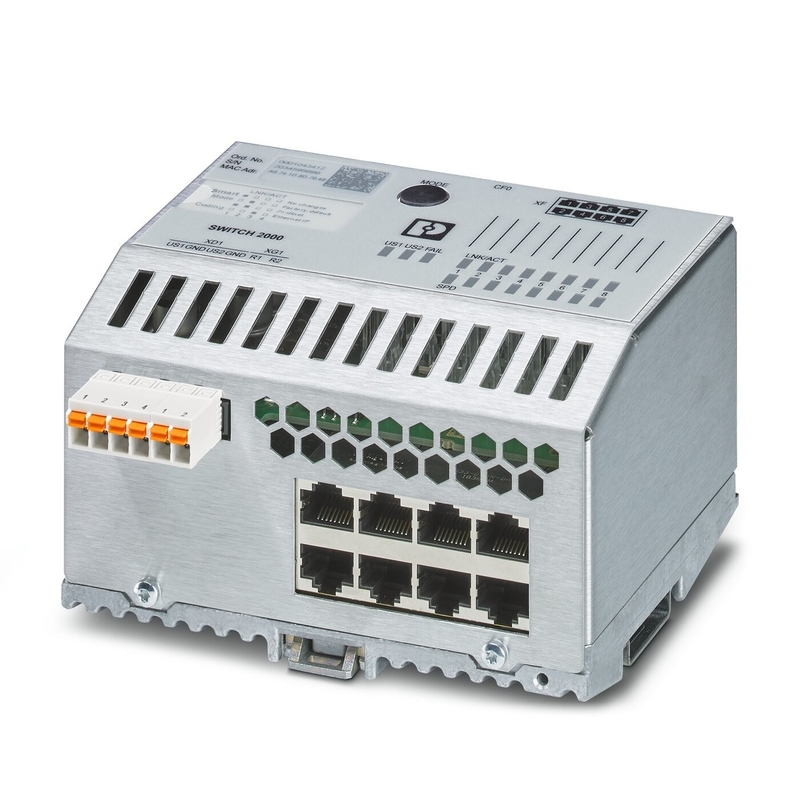 Interruptor Ethernet Industrial FL SWITCH 2408 IP65 Nível de proteção e rede EtherNet/IP