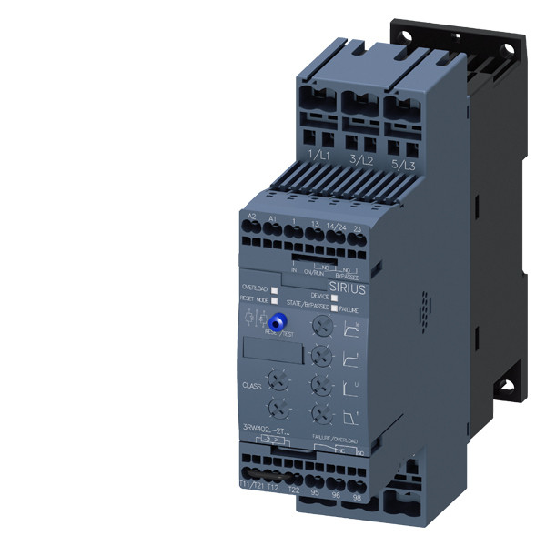 Siemens 3RW4027-2TB04 3RW40 Soft Starter Tamanho S0 com terminais com molas e desvio