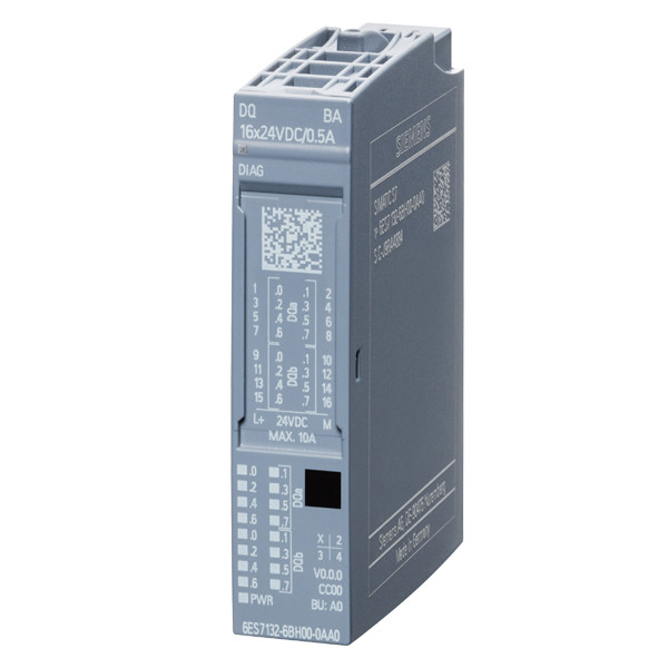 SIMATIC ET 200SP DQ 16x 24VDC/0 5A Módulo de saída digital para a Siemens 6ES7132-6BH00-0AA0